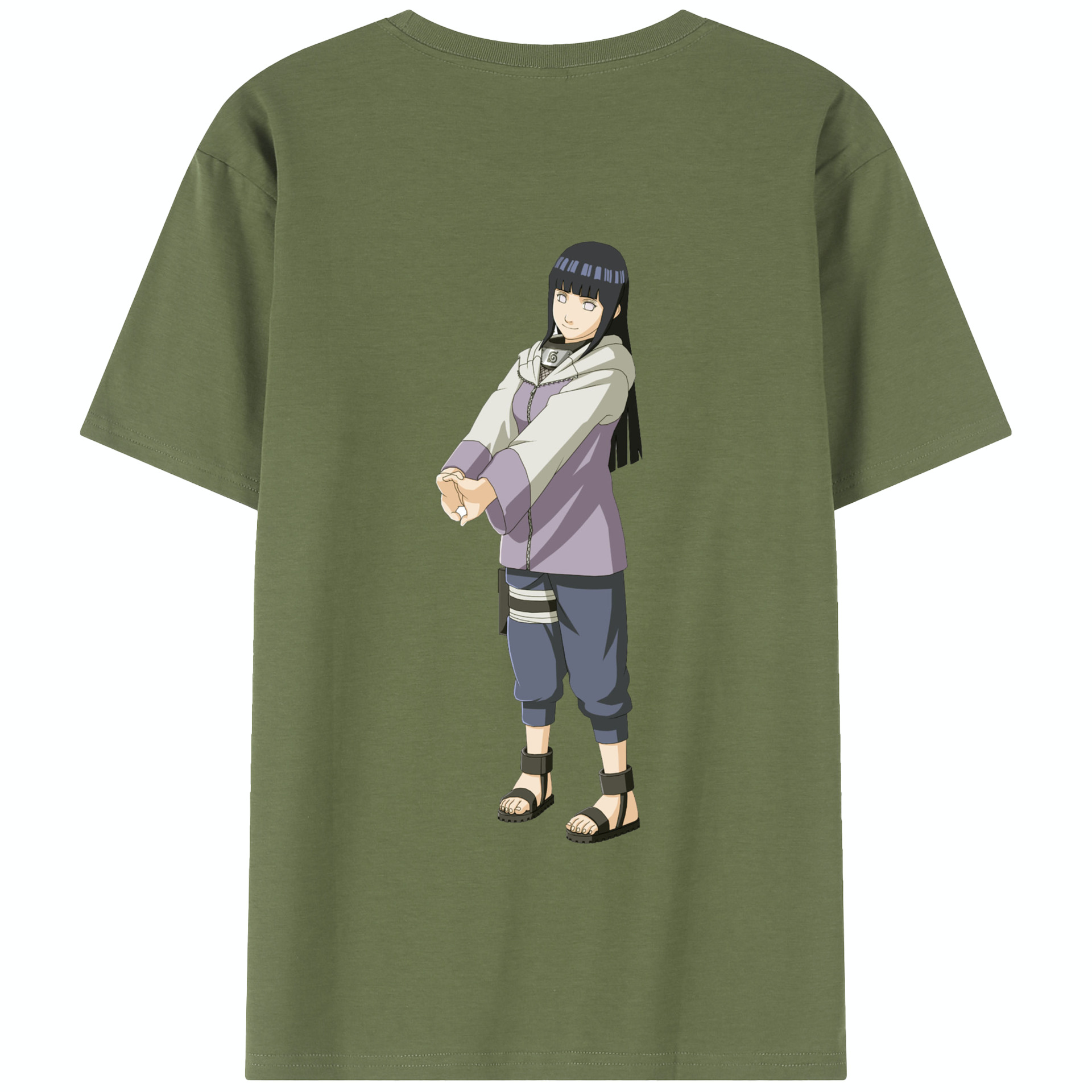 （画像用） NARUTO -ナルト- 日向ヒナタ Hyūga Hinata 綿100％半袖Tシャツ（背面プリント）
